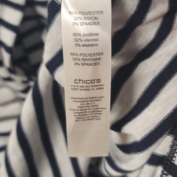 Chicos Zenergy Radley Striped Button Front  Duster Cardigan W/Pockets SZ 1=M - Picture 7 of 11